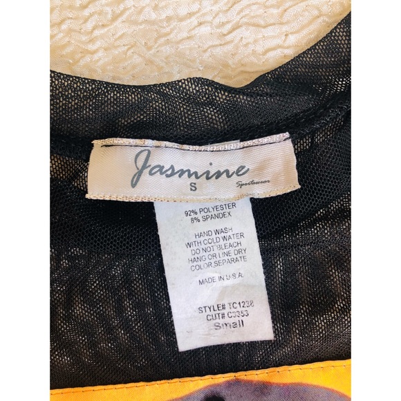 Embellished Graphic Mesh Top with 3D Raised Detailing Small - Picture 7 of 8